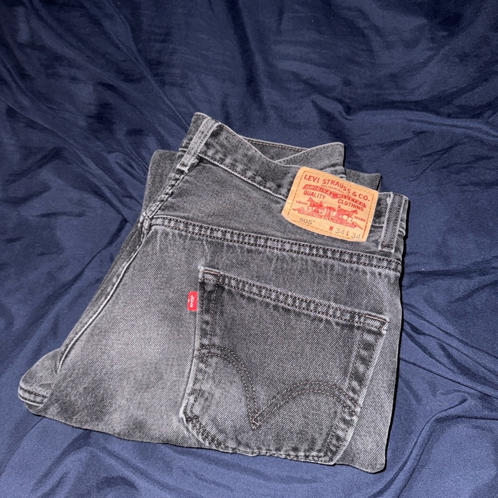 Levi's 505 Black Relaxed Jeans Size 34x34